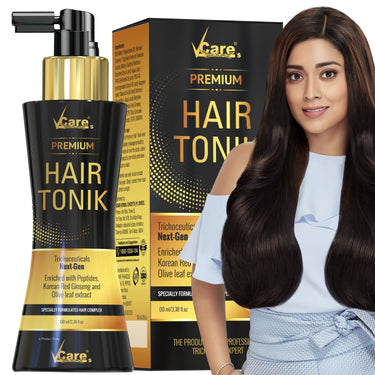 VCare Hair Growth Tonic For Women with Castor Oil and Olive Leaf Extract-Best Scalp Vitalizer Serum for All Hair Type- Control Hair Fall & Strengthens Hair 100ml (Pack Of 2)